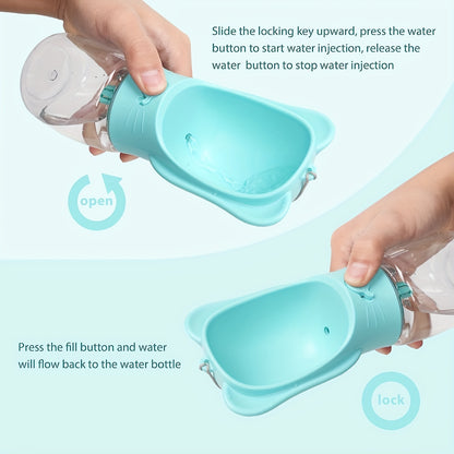 Portable Pet Water Bottle With Food Container