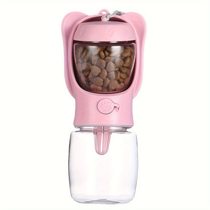 Portable Pet Water Bottle With Food Container