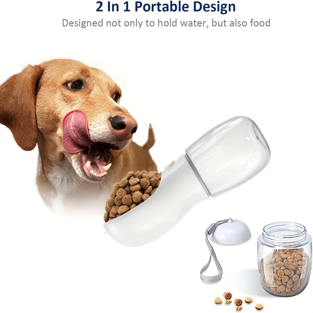 Portable Pet Water Bottle With Food Container