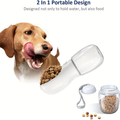 Portable Pet Water Bottle With Food Container