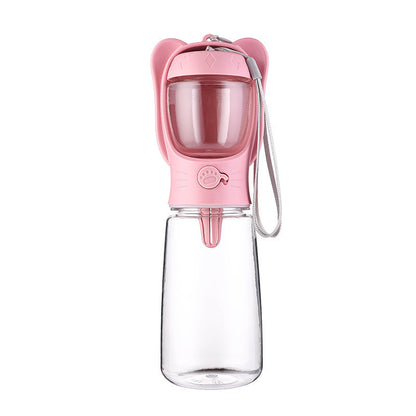 Portable Pet Water Bottle With Food Container