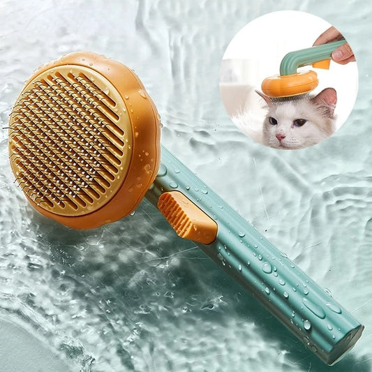 Pumpkin Self Cleaning Grooming Brush