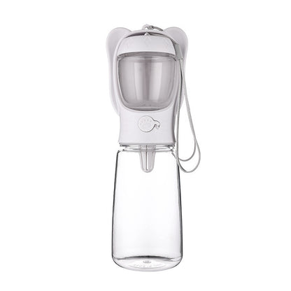 Portable Pet Water Bottle With Food Container